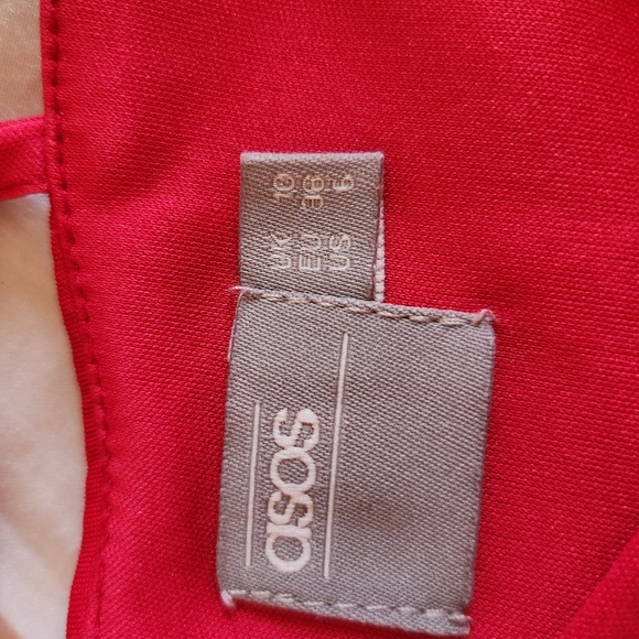 Red Mermaid Stretch Evening Gown & Faux Fur Stole Size 6 - Picture 7 of 7